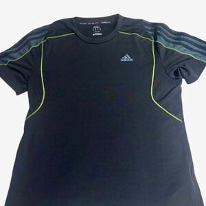 Adidas Men's Climalite T-Shirt Size M Gray/Black Neon Green Accents